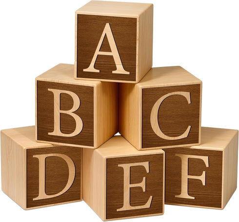 Custom Engraved Wooden Blocks - Personalized Nursery Decor, Montessori Letter Blocks