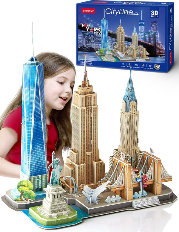 3D Puzzle for Kids Ages 8-10 - New York City STEM Projects, Arts and Crafts for 8-12 Year Old Girls, Birthday Gift