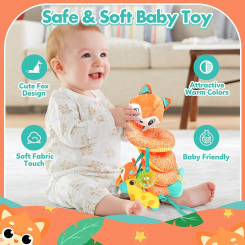 0 3 6 9 10 12 GKDOMS Baby Car Seat Toys Activity Stroller Toy for Boys Girls Months, Spiral Hanging Plush Toys, Baby