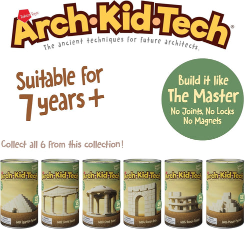 Taksa Toys Arch-Kid-Tech Ancient Mayan Pyramid Architecture STEM Building Blocks, 102-Piece Educational Set