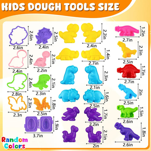 Set 27 2-8, Dinosaur Dough Tools for Kids, PCS Dinosaur Molds and Accessories for Creative Fun, Dough Starter Kit