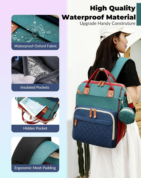 3 1 Backpack Diaper Bag with Changing Station, Waterproof in Diaper with Foldable Changing Pad, Baby Registry Search