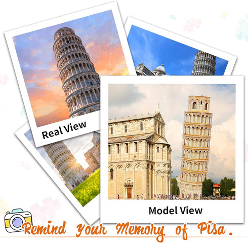 3D Puzzles for Adults & Kids - Leaning Tower of Pisa City Large Architecture Model Kit, 70 PCS STEM Educational Toys