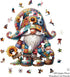 Wooden Jigsaw Puzzles, Gnome Wooden Puzzles for Adults, Unique Shape Medium 10.3"x11.8" with Exquisite Box