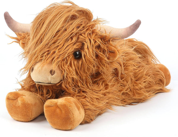 Cuckool Highland Cow Stuffed Animals, Adorable Fluffy Plush Stuffed Animal Highland Cattle,