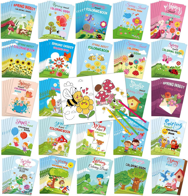 Liliful 144 Pcs Spring Coloring Book Bulk for Adult DIY Art Stress