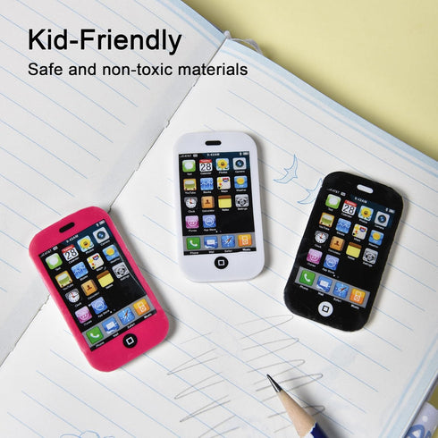 20Pcs Phone Erasers for Kids Bulk, Mini Cool Cell Phone Erasers for School Supplies and Party Favors