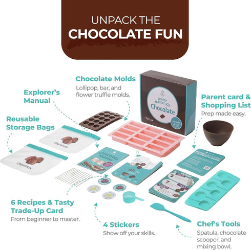 Set 4+ Tovla Jr. Real Chocolate Making Kit for Kids | Learn to Cook with Real Tools | Educational STEM Gift Ages | DIY