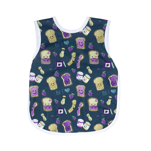 BapronBaby PBJ Pals Bapron - No Neck Tie Safer Bib for Baby & Toddler, Soft Waterproof, Machine Washable, Sz 6m-3T