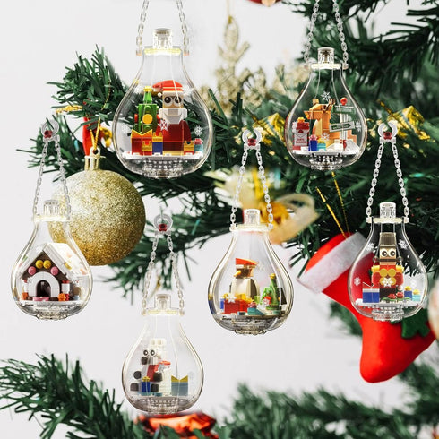2025 Set, (647 Christmas Ornaments Building Ornament for Christmas Tree with Light, Xmas and Thanksgiving Holiday