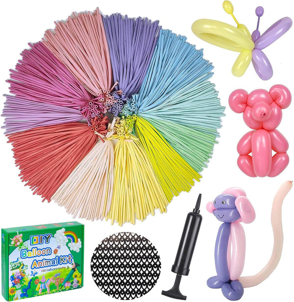 LXZFCRG Long Balloons with Pump, Premium Latex Twisting Balloons animal kit, Birthday Gifts