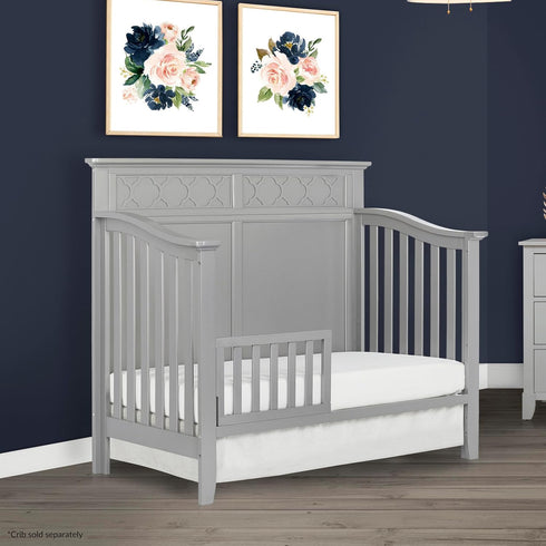 Dream On Me Universal Convertible Crib Toddler Guard Rail In Silver Grey Pearl, Compatible With Select Dream On Me