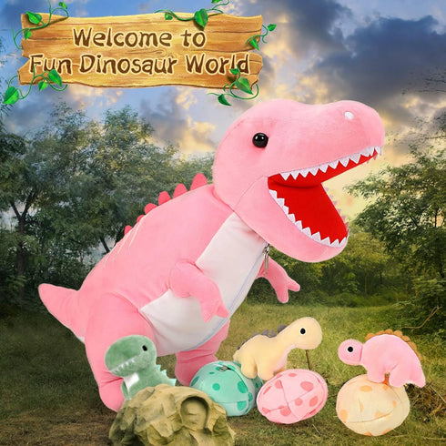 Babies,23.6'' Mommy 3 3 3-5, MorisMos Dinosaur Stuffed Animal with Big Stuffed Dino T-rex with Baby Dino Stuffed Toys