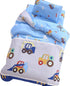 J-pinno Cars Digger Tractors Bulldozers Boys Girls Cartoon Duvet Cover + Pillowcase Set,
