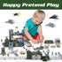 Set 13 XDUOYJOY Military Base Toy, Army Toys with Vehicles Airplane Tank Trucks Helicopter Fighter Jet, Play Mat