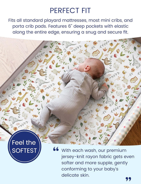 Pack Pack 2 Pack TotAha Premium Soft Graco n Play Sheets Fitted, Super Stretchy Jersey Knit Mini Crib Sheets Fitted