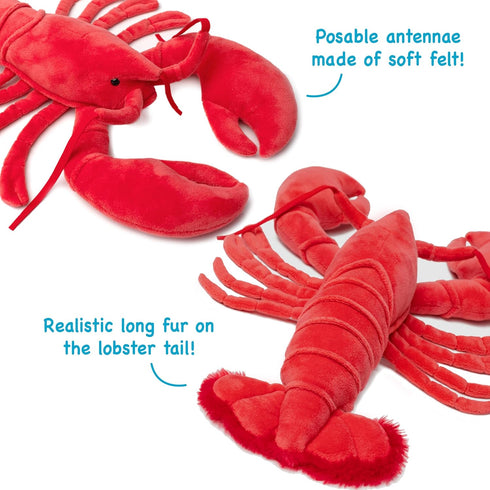 13 Inch TigerHart Lenora The Lobster - Stuffed Animal Plush