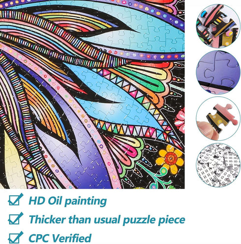 Bgraamiens Puzzle-Blooming Flowers - 1000 Pieces Creative Geometric Round Colorful Mandala
