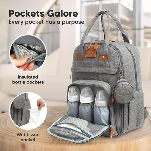 Backpack Backpack KeaBabies Diaper Bag - Large Baby Diaper Bag with Changing Pad, Baby Boy, Girl, Travel for Mom