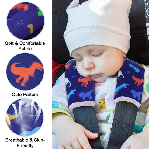 2Pcs Seat Belt Cover Pad for Baby, Soft Seatbelt Cushion Covers for Kids Car Seat Strap Shoulder Pads for All Car
