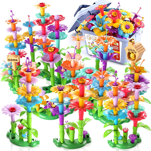 Garbo Star 148PCS 3 4 5 6 3 4 5 3-5 Flower Garden Building Toys for Year Old Girls, Educational Activity Preschool
