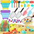2 Bucket,2 Set,Sand 3-10 Beach Sand Toys for Kids,Sand toys with Collapsible Beach Beach Sifter Shovel,Sand Shovel