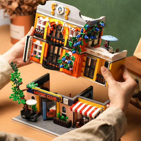 Sets 8-14 1683 ENJBRICK Flowers City Jazz Club Building for Adutls, Architecture House Building Kit for Boys and Girls