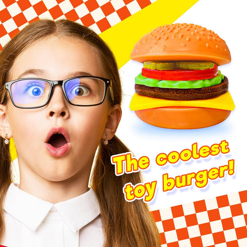 (6 Pack) 6723-6 JA-RU Foodie Fusion Play Burger Deluxe Squishy Toy Smushy Make Your own Patty. Squish Grilled Food Toys