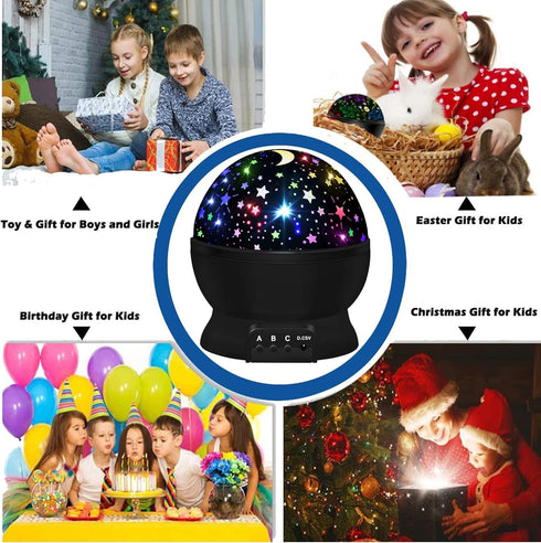 3 4 5 6 7 8 360 4 Bulbs 16 Night Light for Kids,Boys Toys for Year Old Boys,Star Projector Degree Rotation - LED Light