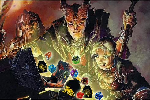 6 Sets DND Polyhedral Dice, Dungeons and Dragons Rolling Dice for RPG MTG, Bulk with 6 Drawstring Bags & PU Leather Tray