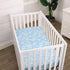 Soft Mini Crib Sheet with Watercolor Tropical Animals - Blue, White & Green