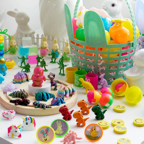 100Pcs JOYIN Prefilled Easter Eggs with Assorted Toys, Easter Basket Essentials, Easter Basket Stuffers for Kids