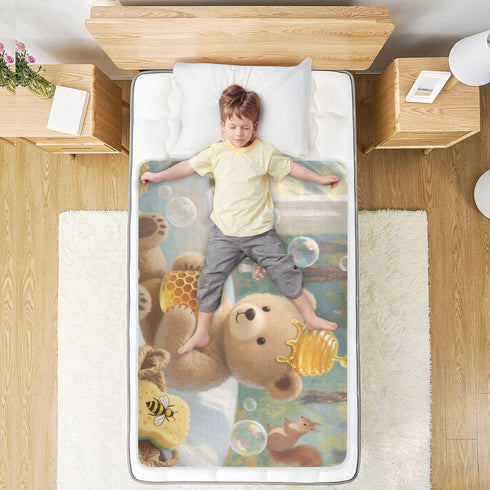 siphylline 52" 34" Cartoon Bear Bathtub Extra Large Resuable Baby Bed Pad Highly Absorbent Mattress Pad Machine