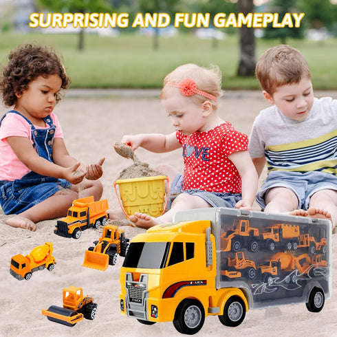 Boys,13 3 3 4 5 6 7 ALOTJOY Toys for Pcs Engineering Die-cast Construction Car Toddler Toys for Year Old Boys Vehicles