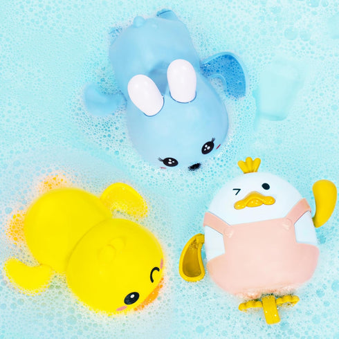 Set 3 1 2 3 Easter Basket Stuffers - Easter Gifts for Kids - of Wind Up Bath Toys - Easter Egg Fillers - Floating Pool