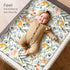 GRSSDER Stretchy Ultra Soft Jersey Knit Fitted Pack n Play Sheets Set, 2 Pack, Watercolor Flowers