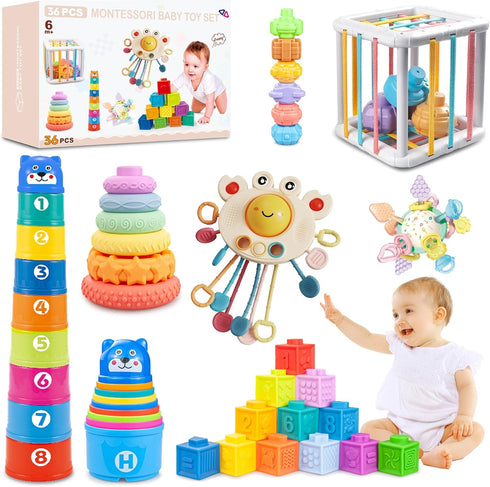 SYUUKH 6 in1 Montessori Baby Toys 6-12 MonthsMontessori Toy for Babies 6-12 MonthsIncl