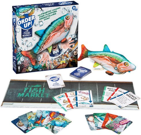 8+, Order Up Fish Market Card Game - Fun Cooperative Family Board Game for Kids Fast Action Game Night
