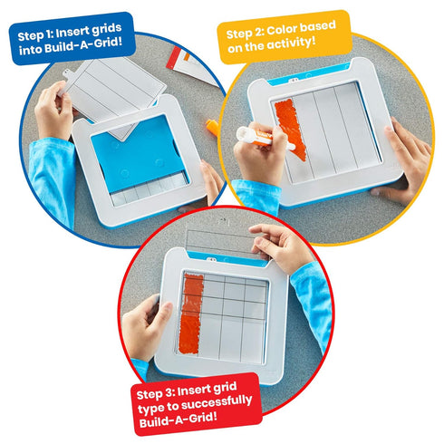 hand2mind Build-A-Grid Dry Erase Multiplication Game for 3rd Grade Math, Montessori Supplies (Set of 1)