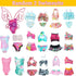 60pcs Doll Clothes & Accessories, Fashion Dress, Wedding Gowns, Daily Outfits & Dollhouse Accessories for 11.5 Inch
