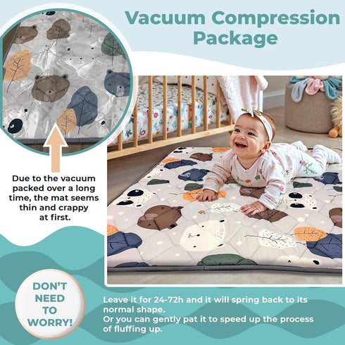 DayTroche 50 50 Inches Tummy Baby Play Mat x for Playpen Padded Play Mat for Babies, Shock-Absorbing EVA Foam