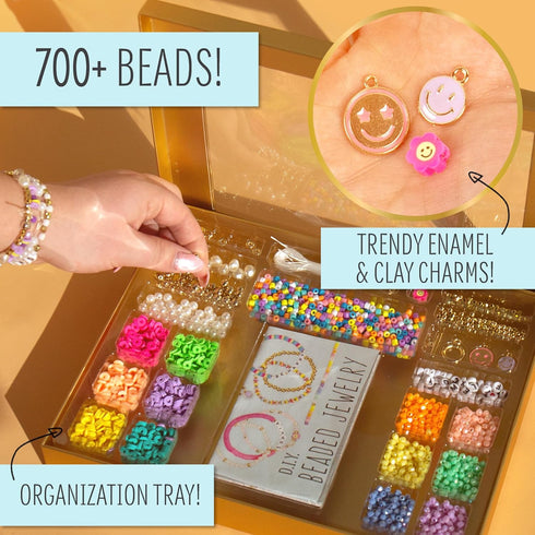 STMT DIY Jewelry Kit, 15 Premium Pieces, Quality Bracelet Making Supplies, Letter Beads & Charms for Teen Girls