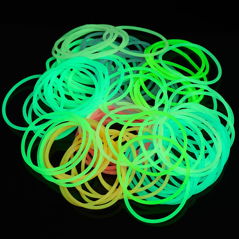 Hotop 100 Pcs 80s Multicolor Silicone Jelly Bracelets, Rainbow Glow Neon Stretchable, 80's Party Favor, Random Color
