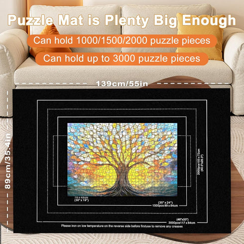 Napzy 3000pcs 8PCS Puzzle Mat-Jigsaw Puzzles Matt Roll Up to Roll-up Puzzled Board Puzzling Organizers and Storage