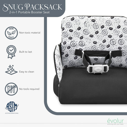 Packsack 2-in-1 Evolur Snug Portable Booster Seat and Travel Bag