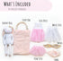 Perfectto Design Bunny Ballerina Plush Toy Doll for Girls - Cute Dress Up Set Gift for 3-9 Year Old