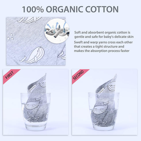 Set 8 DOKMA Organic Cotton Baby Drool Bibs - Bandana Teething Bibs for Baby - Bandana Drool Bibs - Ultra Soft, No