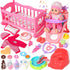DRAMATION 12'' Interactive Baby Doll Set with Crib and High Chair, 32