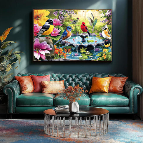 ZSYCZAO 500 500 20.5 15 Pieces Puzzle for Adults, Puzzles for Adults Pieces, Spring Birds Floral Pond Nature Jigsaw