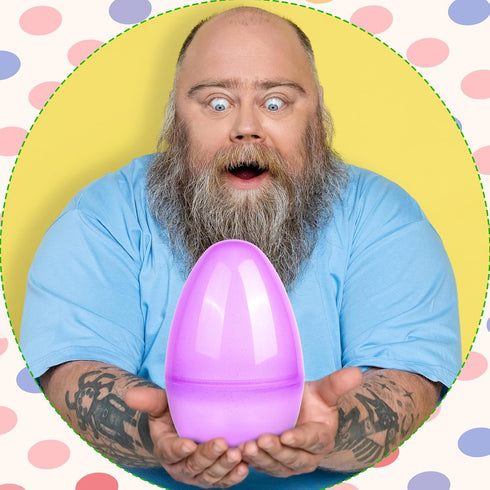 HSLCGF 6 Pack 10 Inch Translucent Fillable Easter Eggs Jumbo Easter Eggs Empty Large Eggs Bulk Colorful Bright Plastic